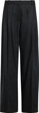 Khaite August Pleated Stretch Virgin Wool & Cashmere Pants