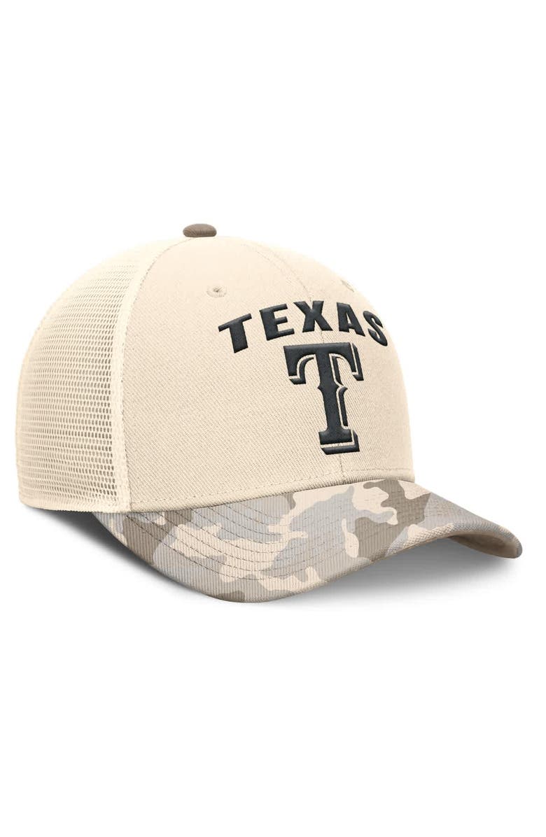 Nike Men's Nike Natural Texas Rangers Camo Natural Pack Rise Adjustable Trucker Hat, Alternate, color,