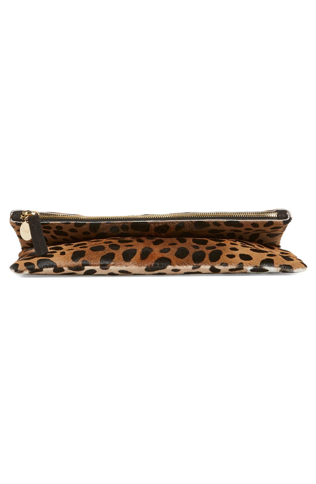 Genuine Calf Hair Foldover Clutch, Alternate, color, LEOPARD