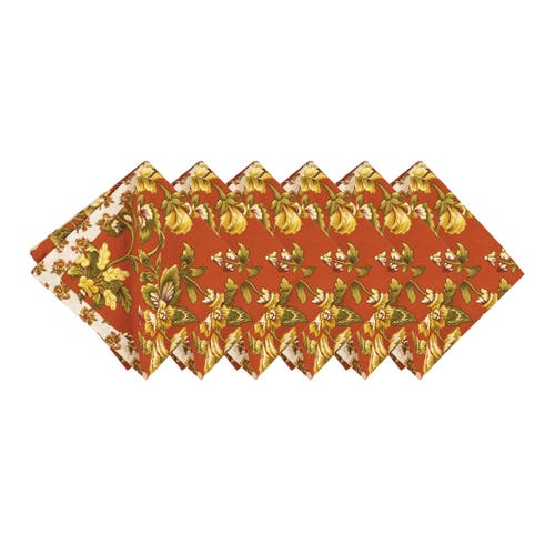 C & F Home C&f Home Estelle Reversible Floral Damask Napkin Set Of 6 In Multi