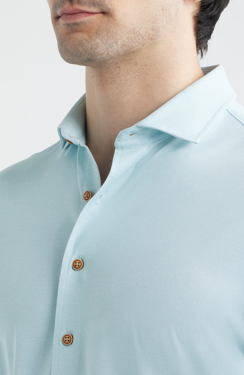 johnnie-O Breck Hangin’ Out Knit Short Sleeve Button-Up Shirt, Alternate, color, Sardinia