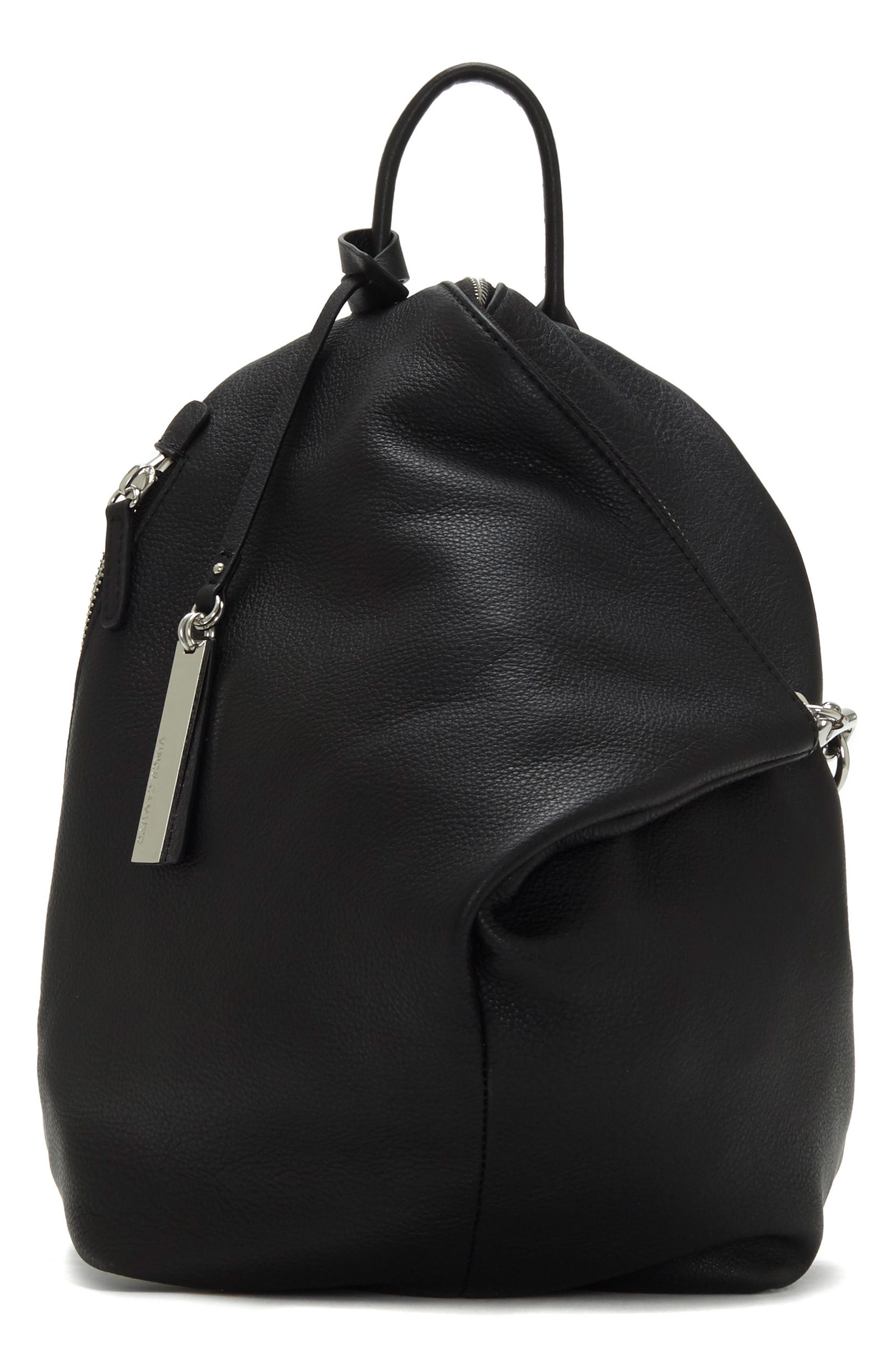 Small Giani Leather Backpack, Main, color, NERO