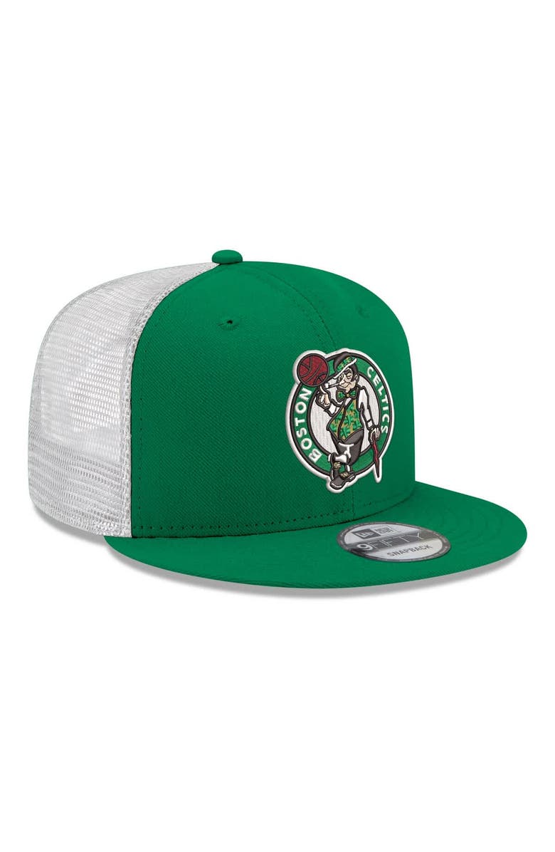 New Era Men's New Era Kelly Green Boston Celtics Core Logo Meshback 9FIFTY Snapback Hat, Alternate, color, Kelly Green