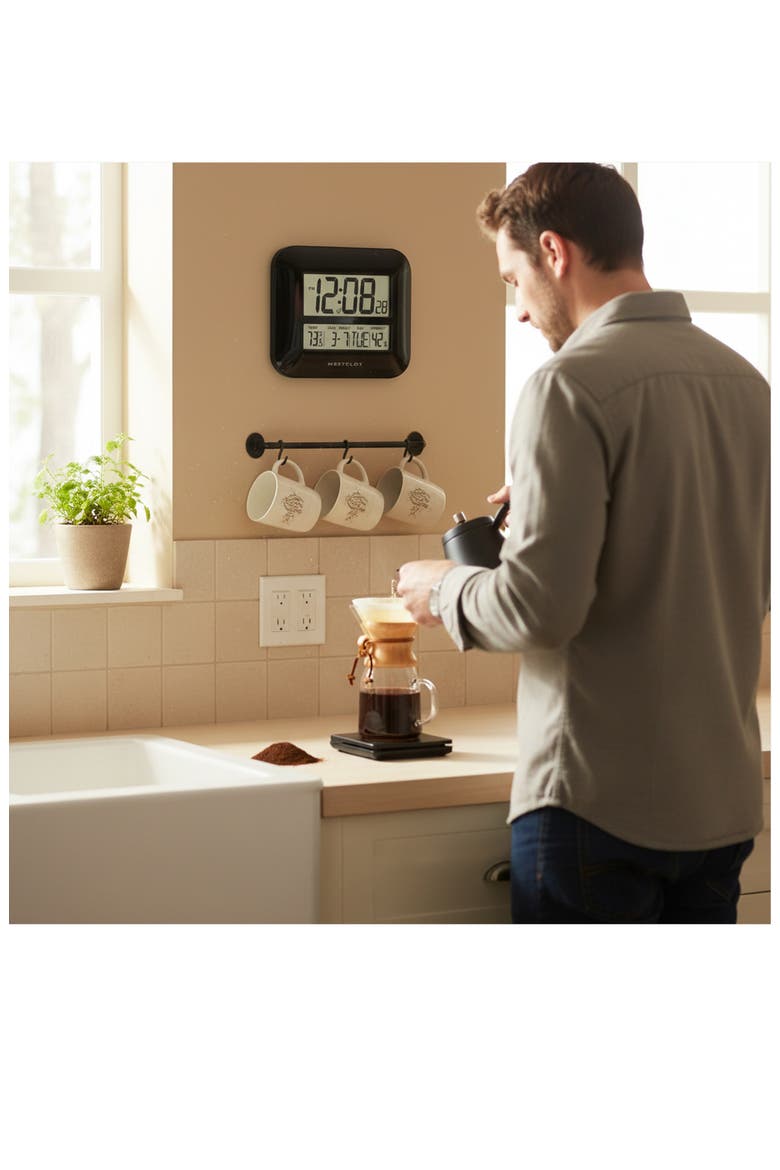 11.5-Inch Quartz Digital Wall Clock, Alternate, color, BLACK
