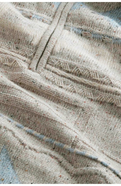 Nn07 William 6697 Fair Isle Half Zip Sweater In Blue