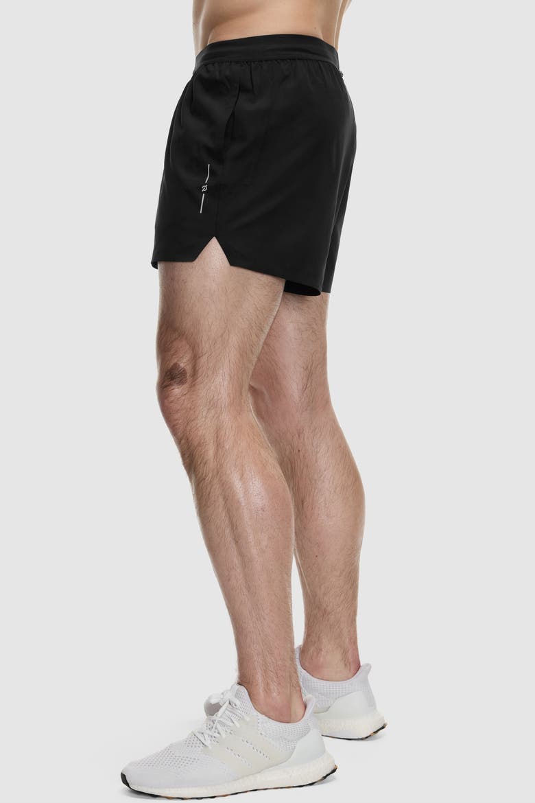 5" Lined Bonded Run Short, Alternate, color, JET BLACK