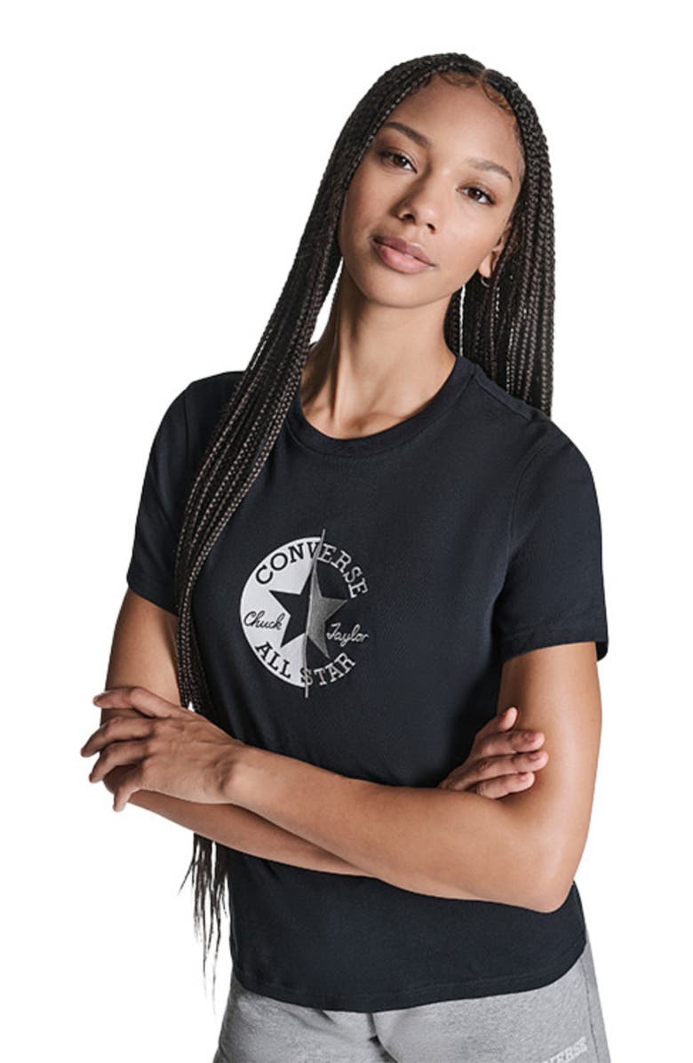 Converse Half & Half T-Shirt, Main, color, Converse Black