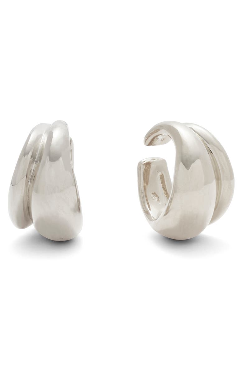 Lady Grey Double Bubble Ear Cuffs, Main, color, Silver