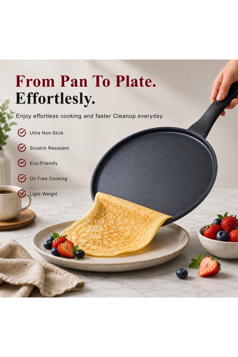Energy 11-inch Nonstick Pancake Griddle Pan, Alternate, color, Black