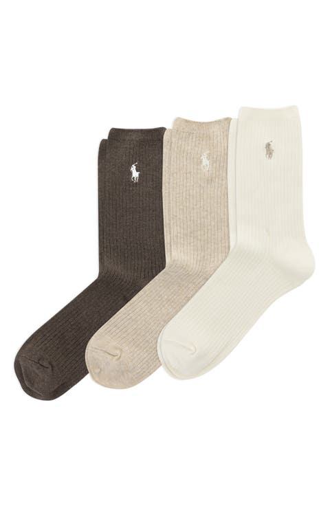 3-Pack Rib Crew Socks