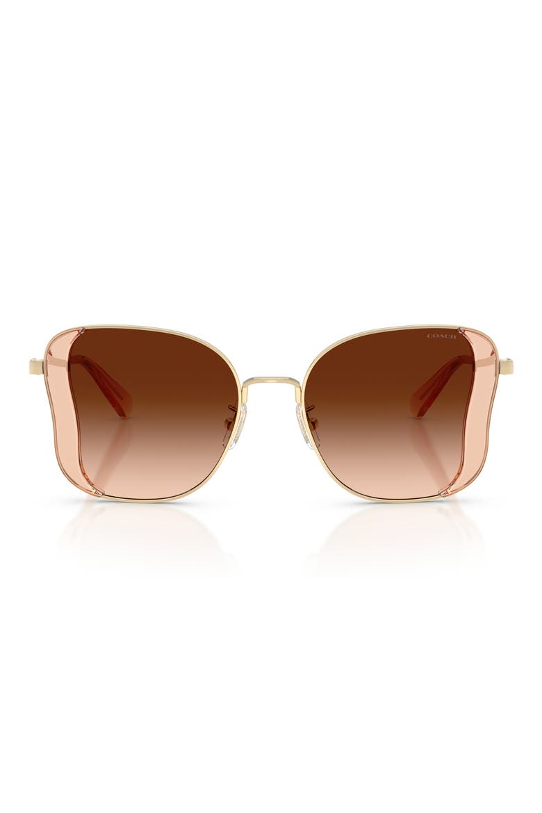 50mm Gradient Square Sunglasses, Main, color, CHAMPAGNE / LIGHT GOLD / BROWN GRADIENT