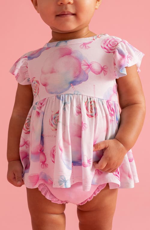 Posh Peanut Smocked Peplum & Bloomers Set In Pink