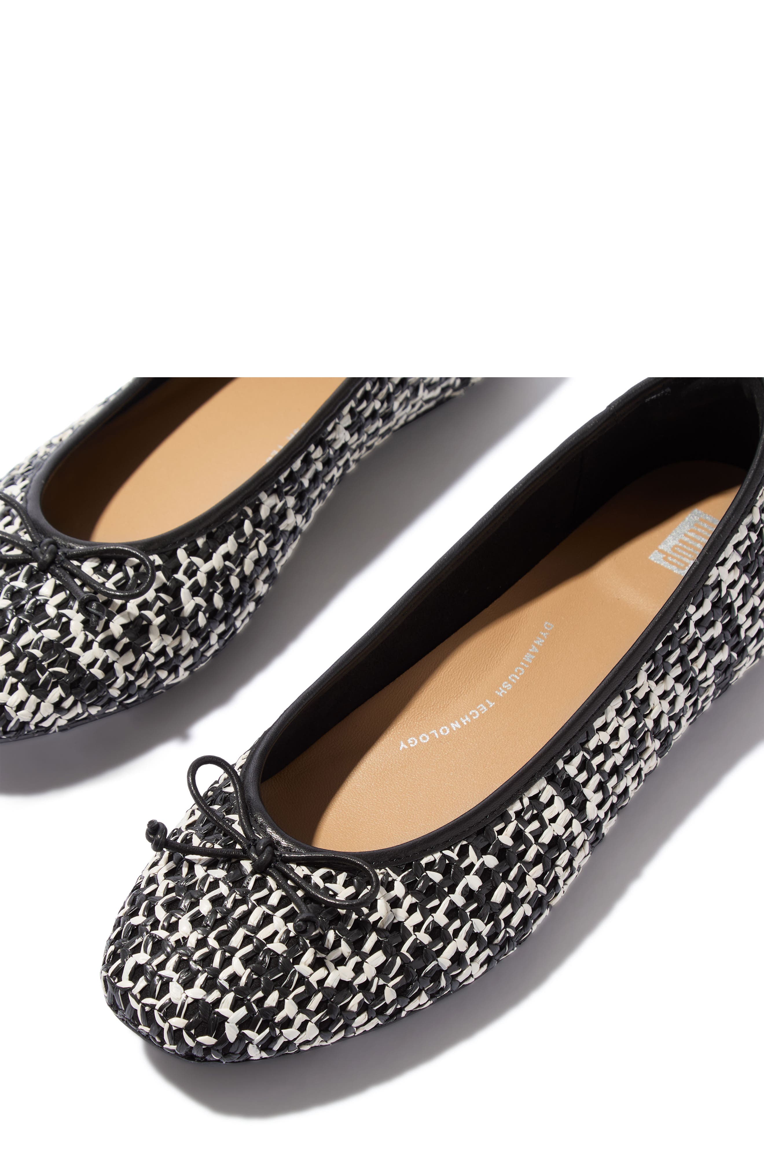 Delicato Woven Mary Jane Flat, Alternate, color, BLACK/ IVORY MIX
