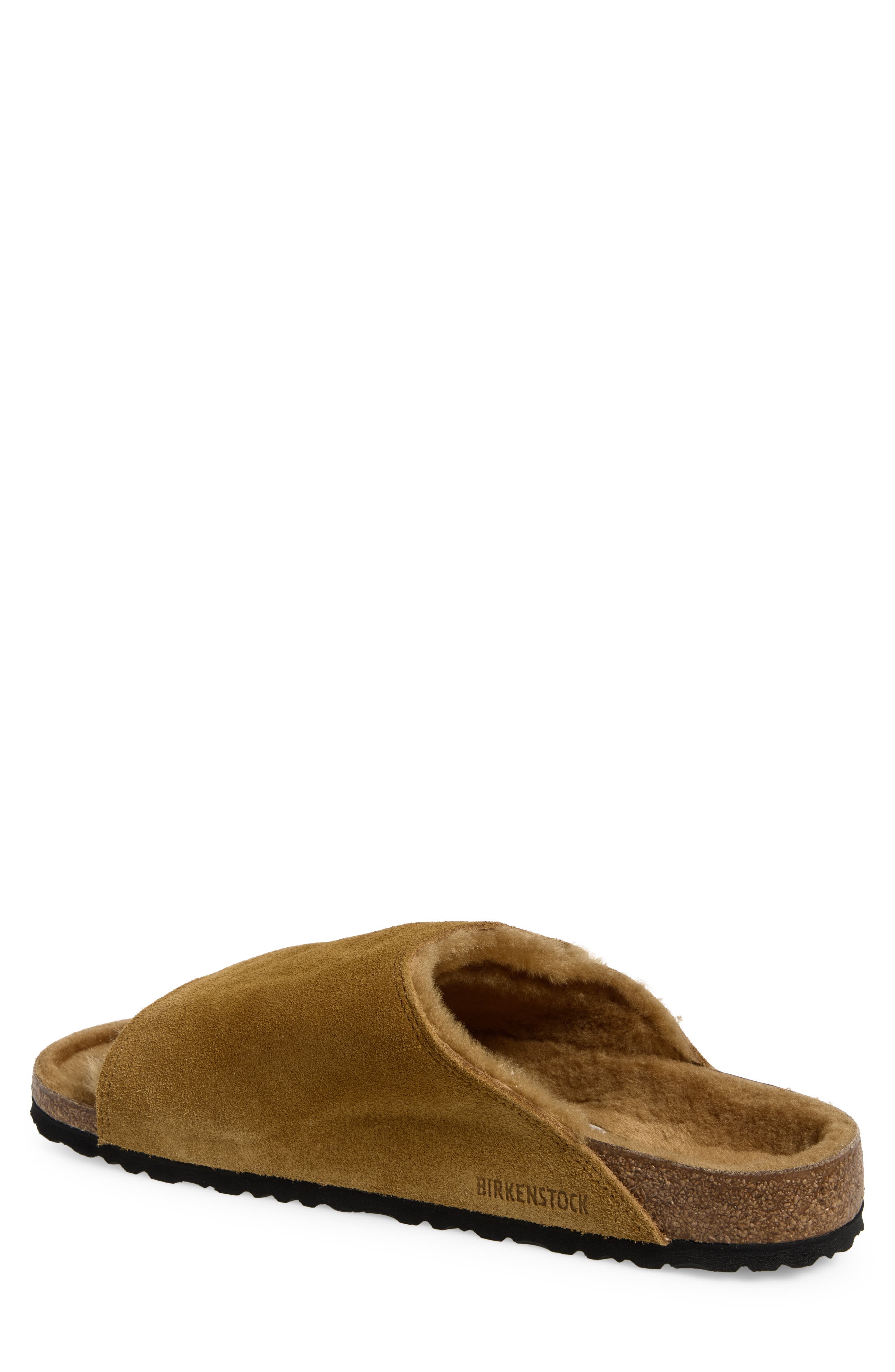 Solana Genuine Shearling Slide Sandal, Alternate, color, CORK BROWN/ CORK BROWN
