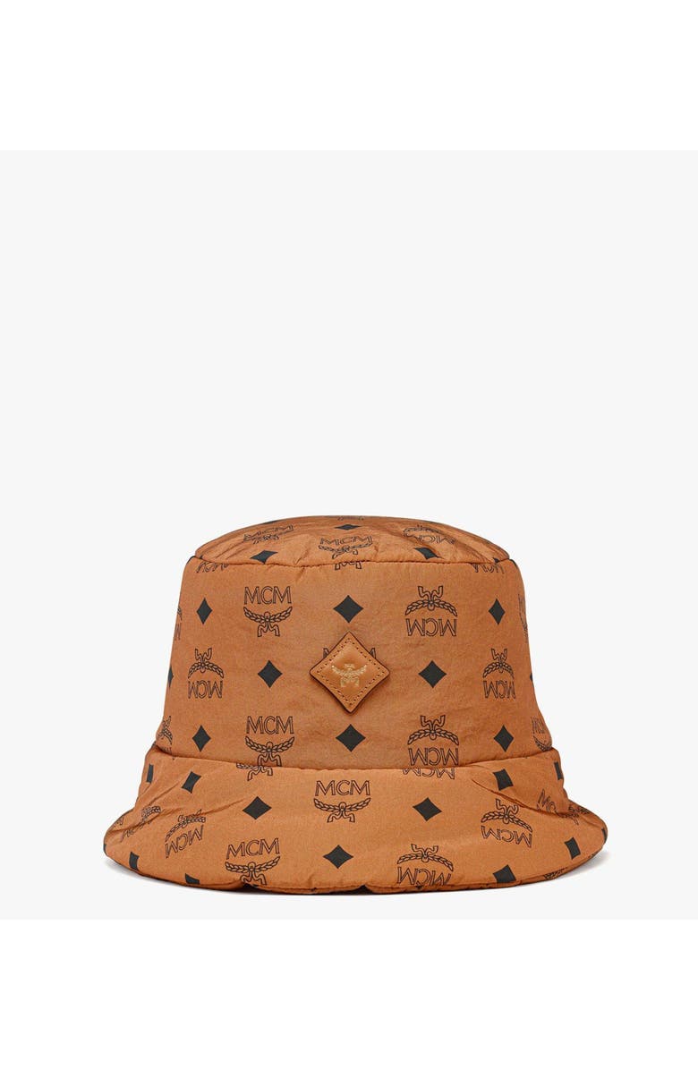 MCM Padded Bucket Hat in Monogram Print ECONYL<sup>®</sup>, Main, color, Cognac