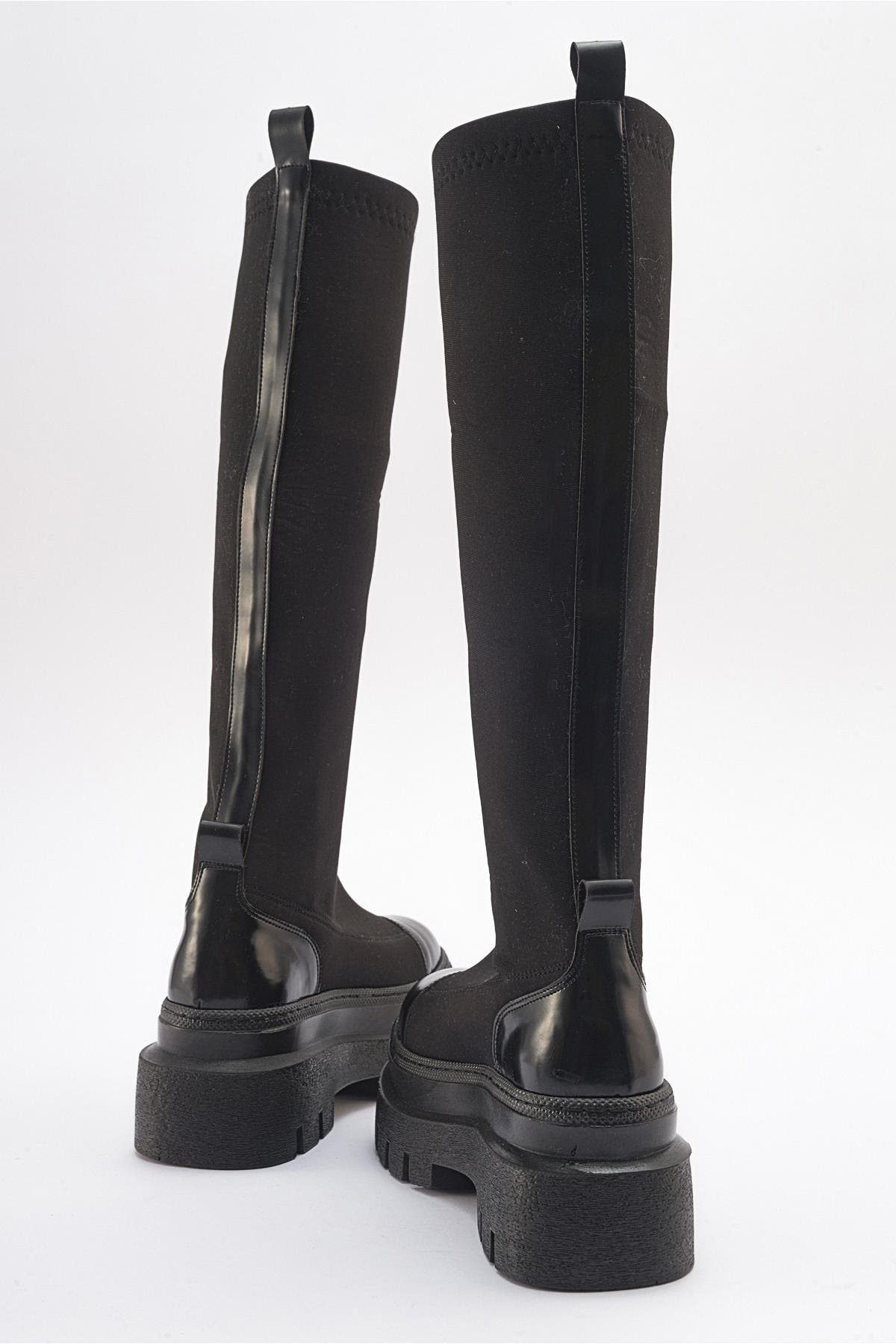 Celine Scuba Boot, Alternate, color, Black Faux Leather