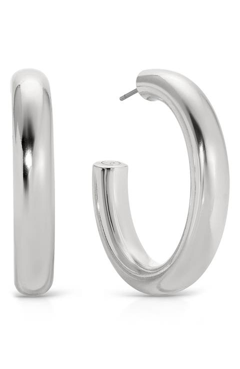 Medium Thick Classic Hoop Earrings