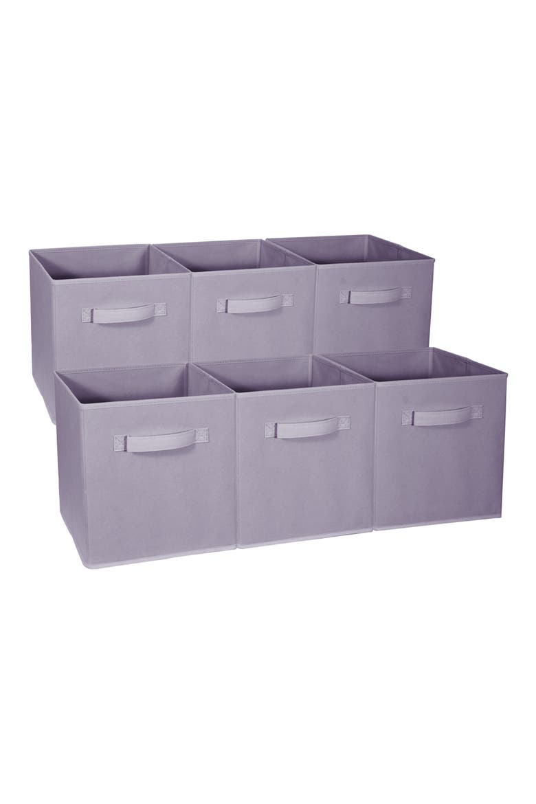 Foldable Storage Cube Basket Bin - Set of 6 - Pastel Purple, Main, color, PASTEL PURPLE