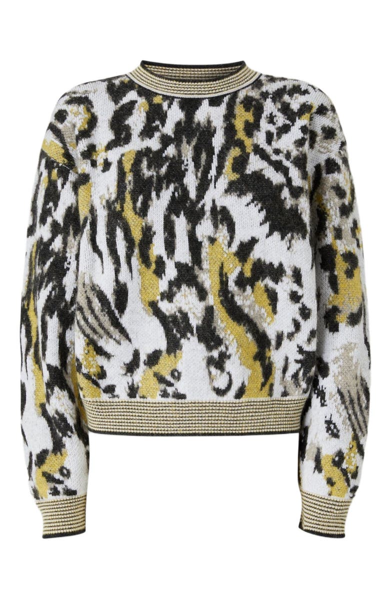 Missoni Boxy Crew Neck Sweater With Animalier Pattern, Alternate, color, Multicoloured