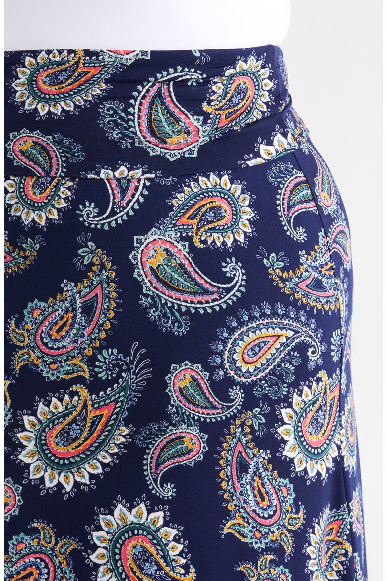 Roll Top Maxi Skirt, Alternate, color, NAVY