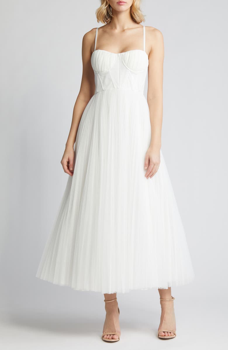 Hutch Amara Floral Bustier Pleated Fit & Flare Dress, Main, color,