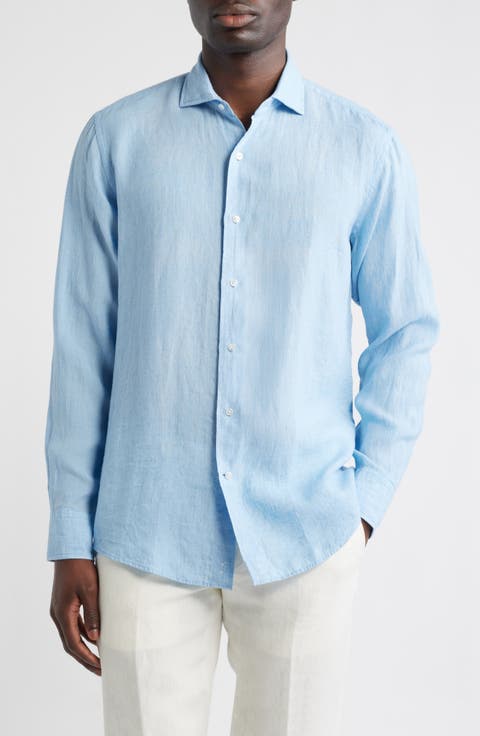 Astino Lino Tailored Fit Linen Button-Up Shirt