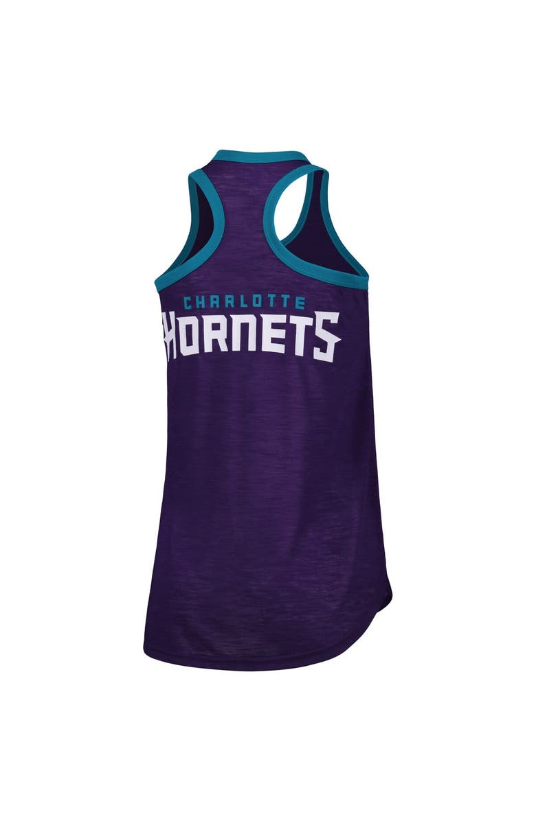 G-III 4HER BY CARL BANKS Women's G-III 4Her by Carl Banks Purple Charlotte Hornets Showdown Scoop-Neck Racerback Tank Top, Alternate, color, 