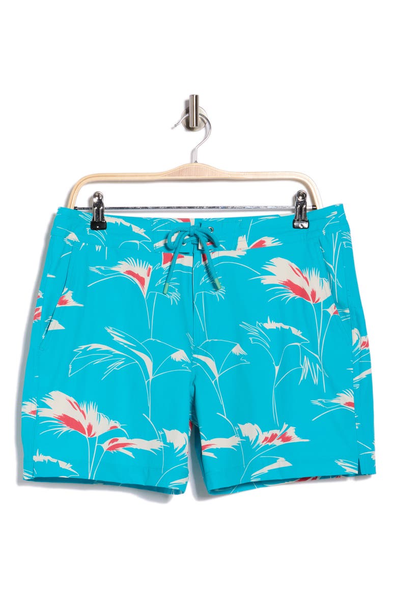 Fan Palm Swim Trunks, Alternate, color, POOL