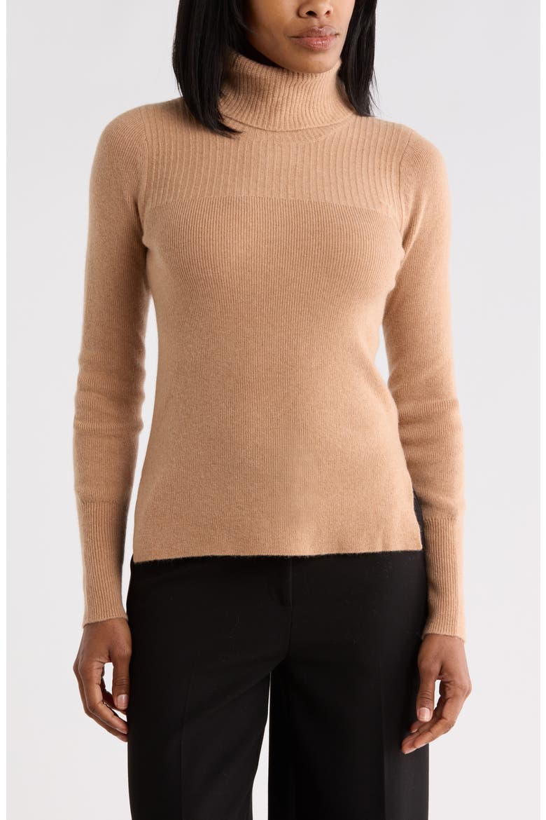 Jurnee Cashmere Turtleneck Sweater, Main, color, CAMEL