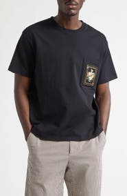 Bode Bullion Card Embroidered Cotton Pocket T-Shirt