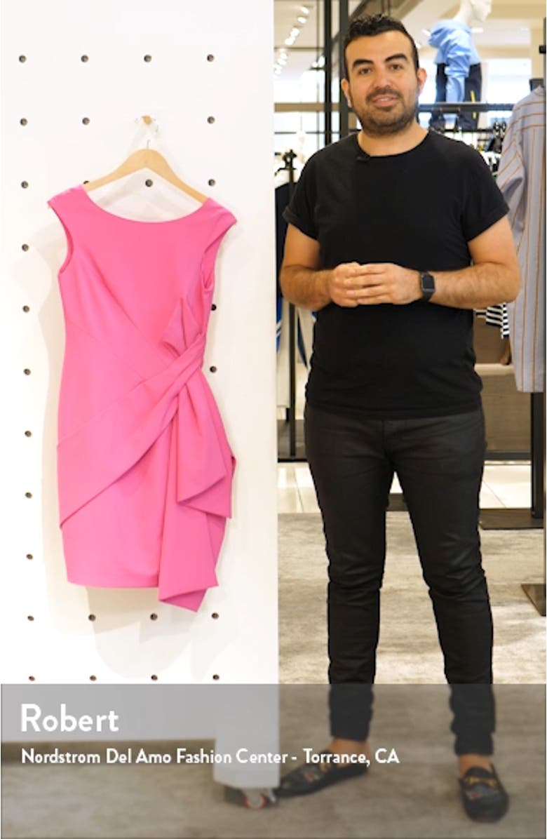Side Drape Laguna Crepe Cocktail Dress, sales video thumbnail