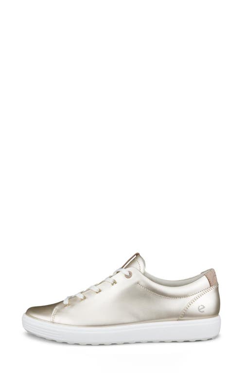 Ecco Soft 7 Sneaker In Pure White Gold