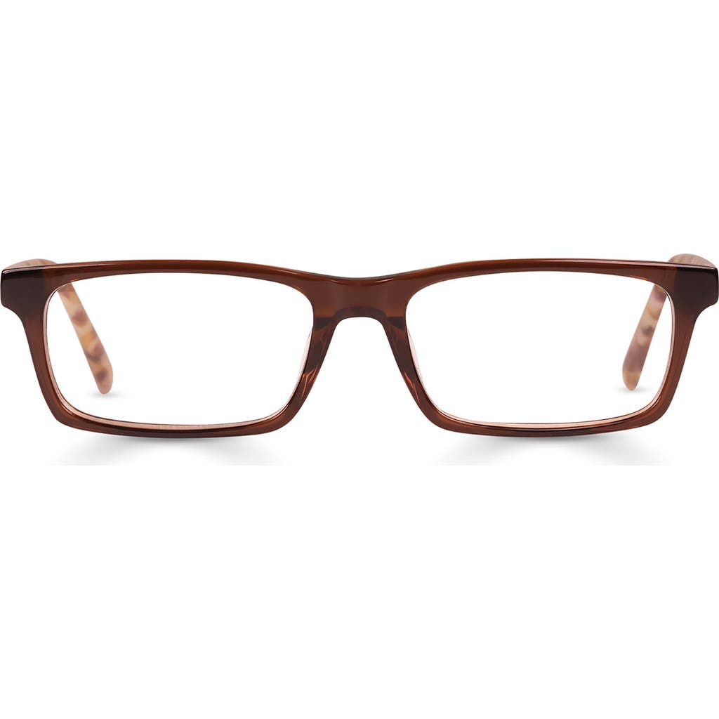 eyebobs Number Cruncher 53mm Blue Light Blocking Reading Glasses in Hickory Brown Crystal