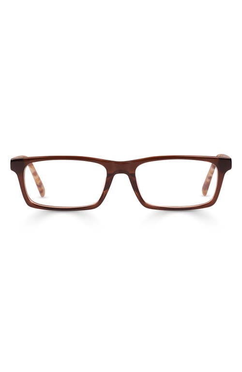 Eyebobs Number Crunchers 54mm Rectangular Reading Glasses In Hickory Brown Crystal