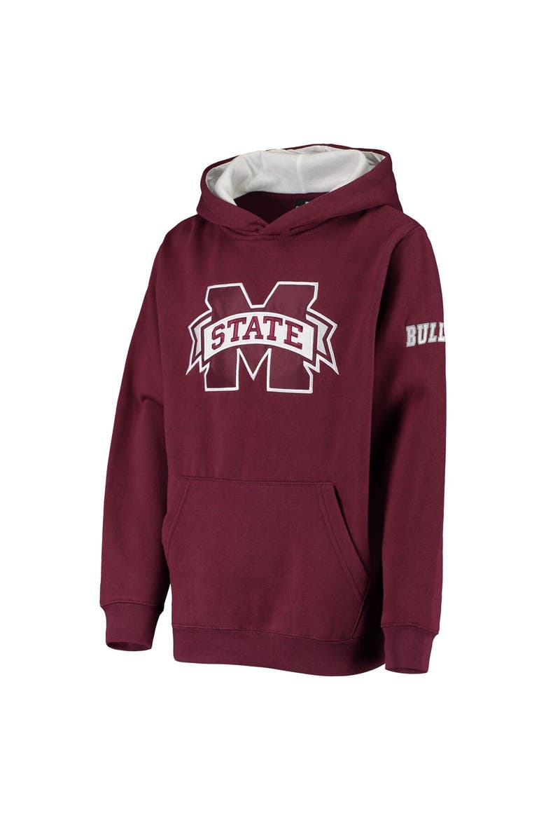 Youth Maroon Mississippi State Bulldogs Big Logo Pullover Hoodie, Alternate, color, Maroon
