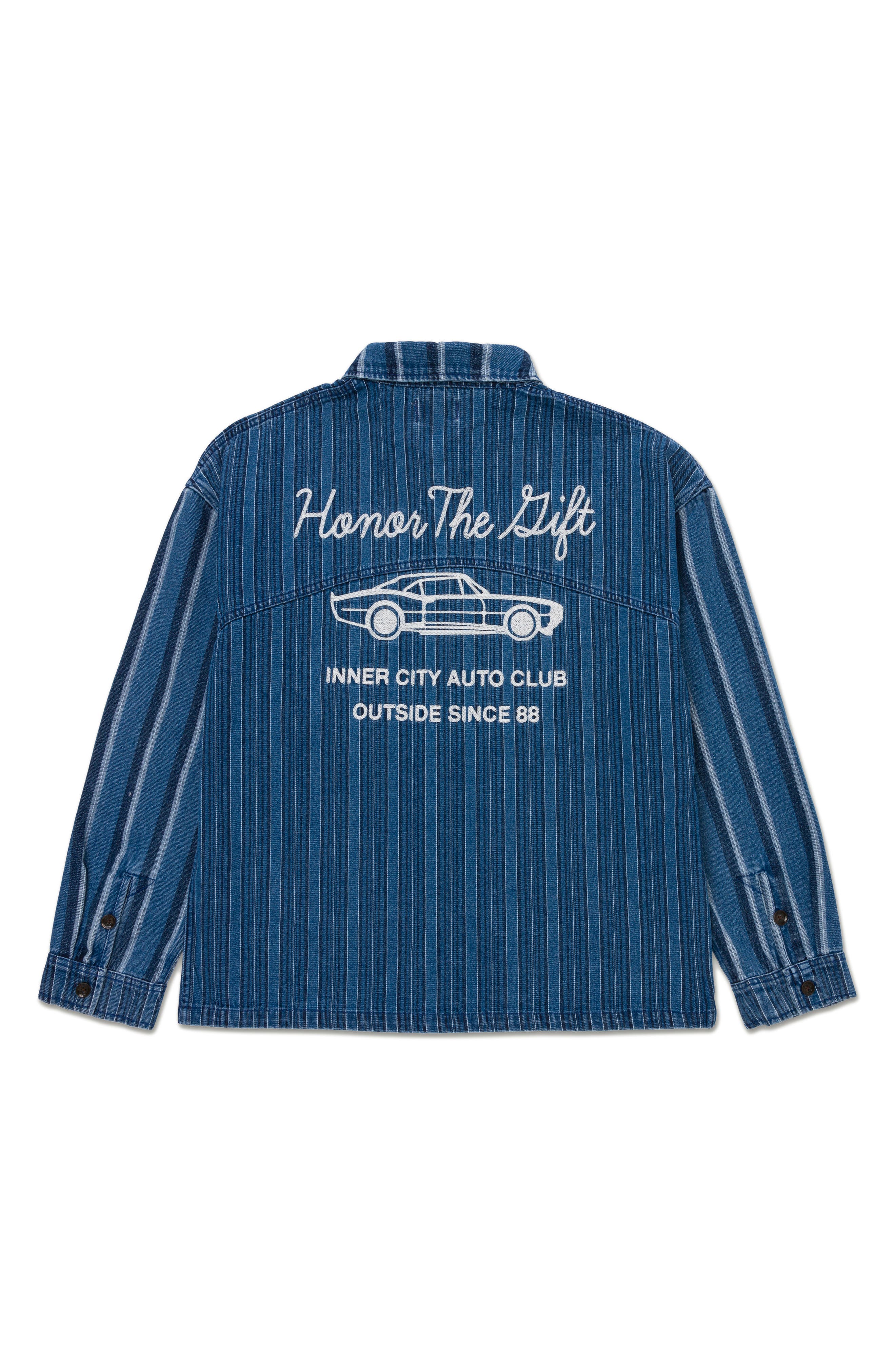Honor Inc Mixed Stripe Cover Overshirt - image 2
