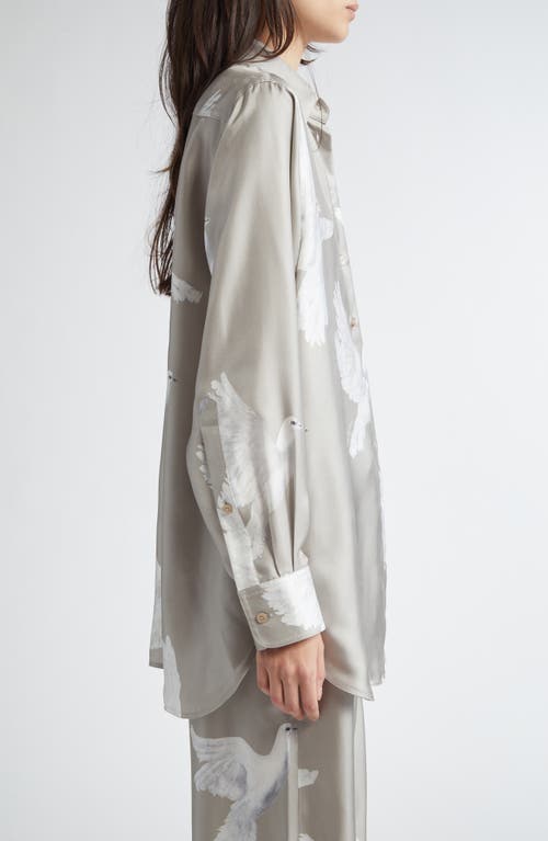 Stella Mccartney Birds Print Relaxed Silk Button-up Shirt