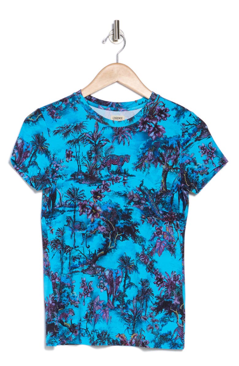 L'AGENCE Ressi Jungle Print Crewneck T-Shirt, Alternate, color, 