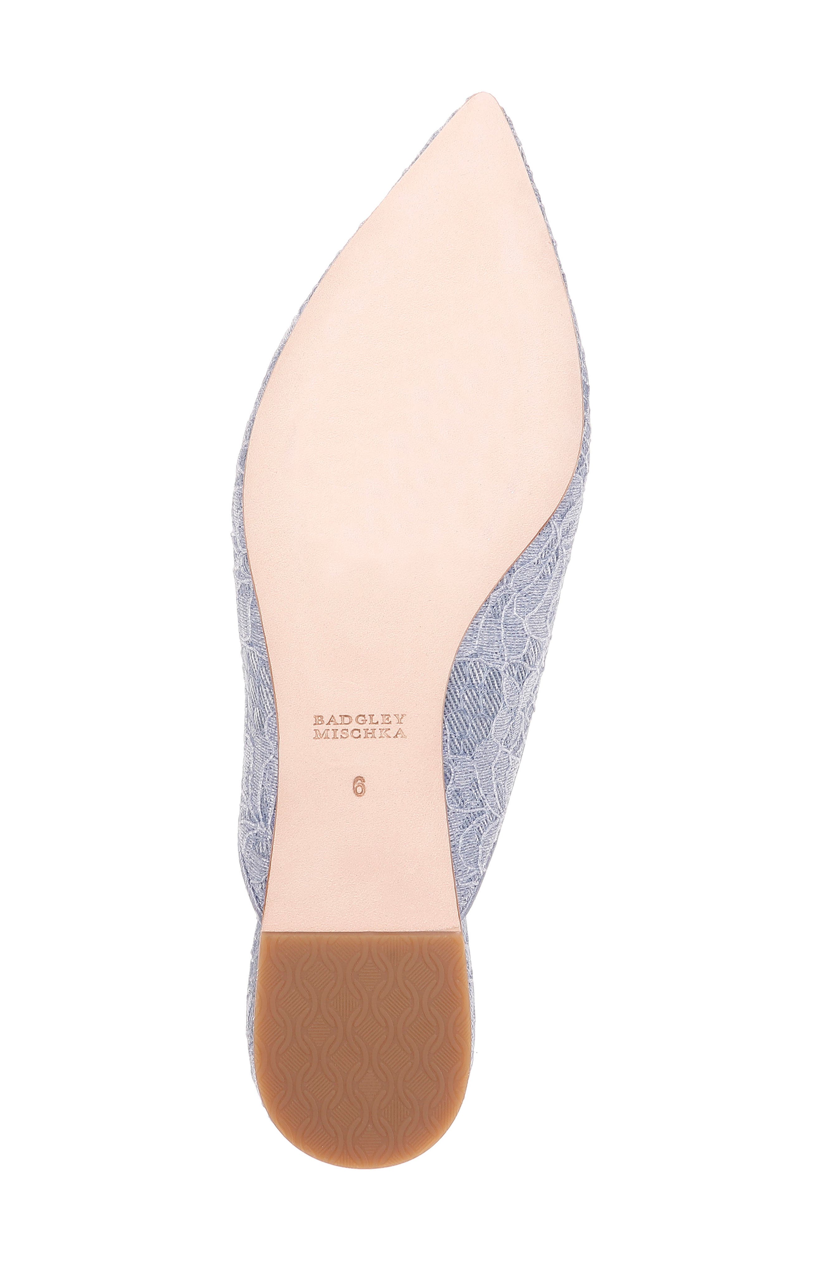 Badgley Mischka Farley Embellished Mule, Alternate, color, DENIM BLUE LACE FABRIC