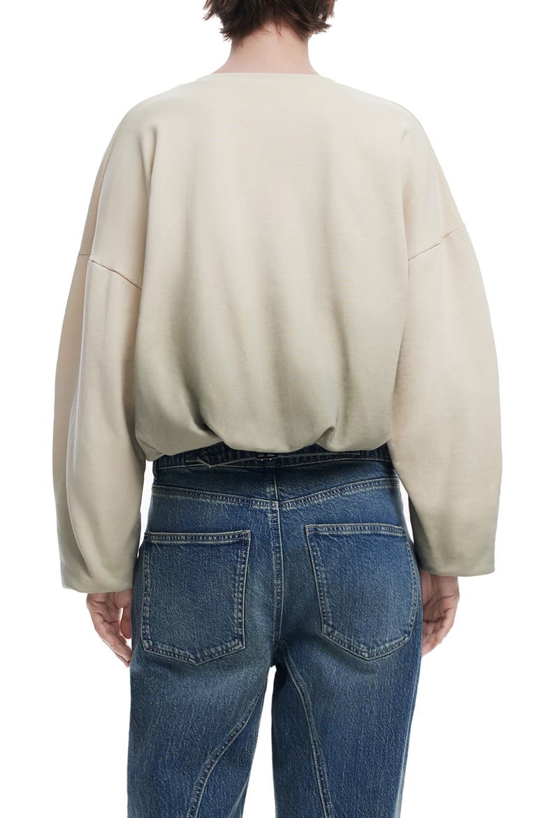 Bubble Hem Crop Graphic Sweatshirt, Alternate, color, GRAY