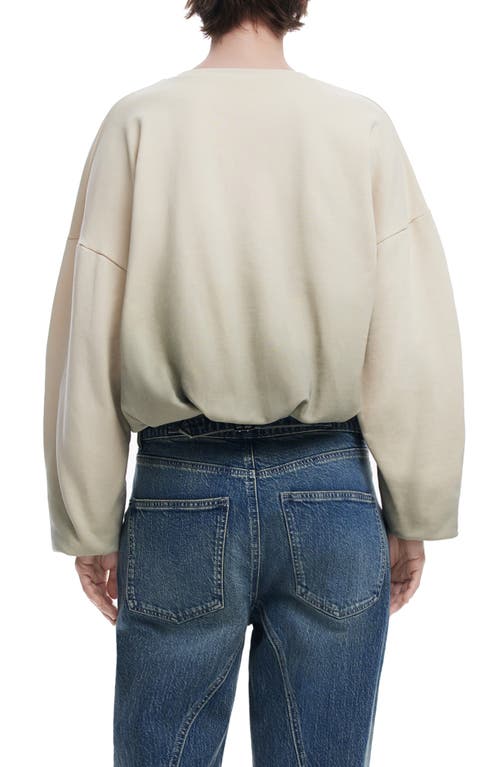 Desigual Bubble Hem Crop Graphic Sweatshirt In Neutral