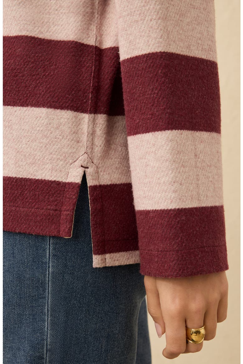 Legend Rugby Stripe Sweater, Alternate, color, DEEP RED RUGBY