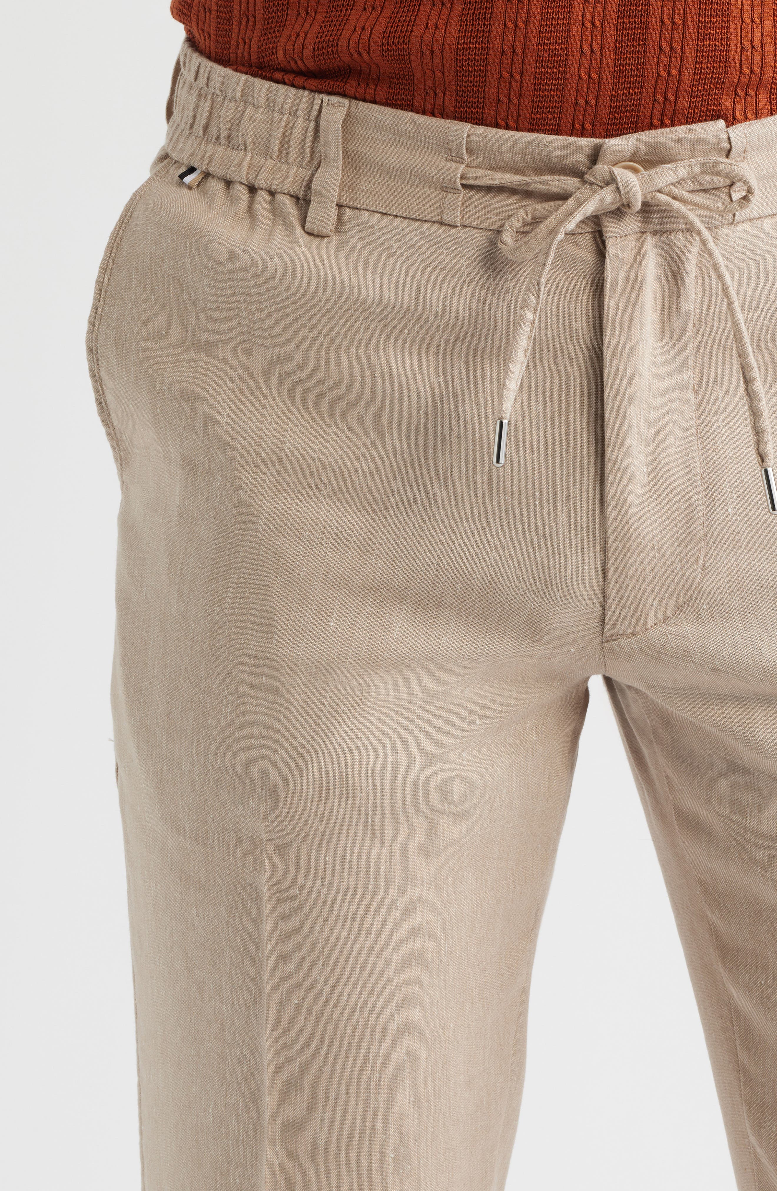 BOSS Kane Linen Blend Drawstring Pants — фото 4