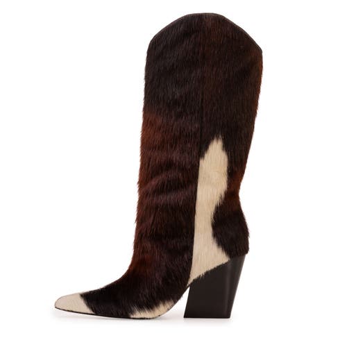 Black Suede Studio Le Noa 100 Cowhide Boot In Cowhide