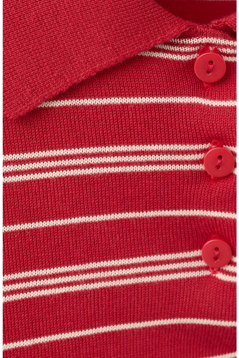 Stripe Polo Sweater, Alternate, color, RED