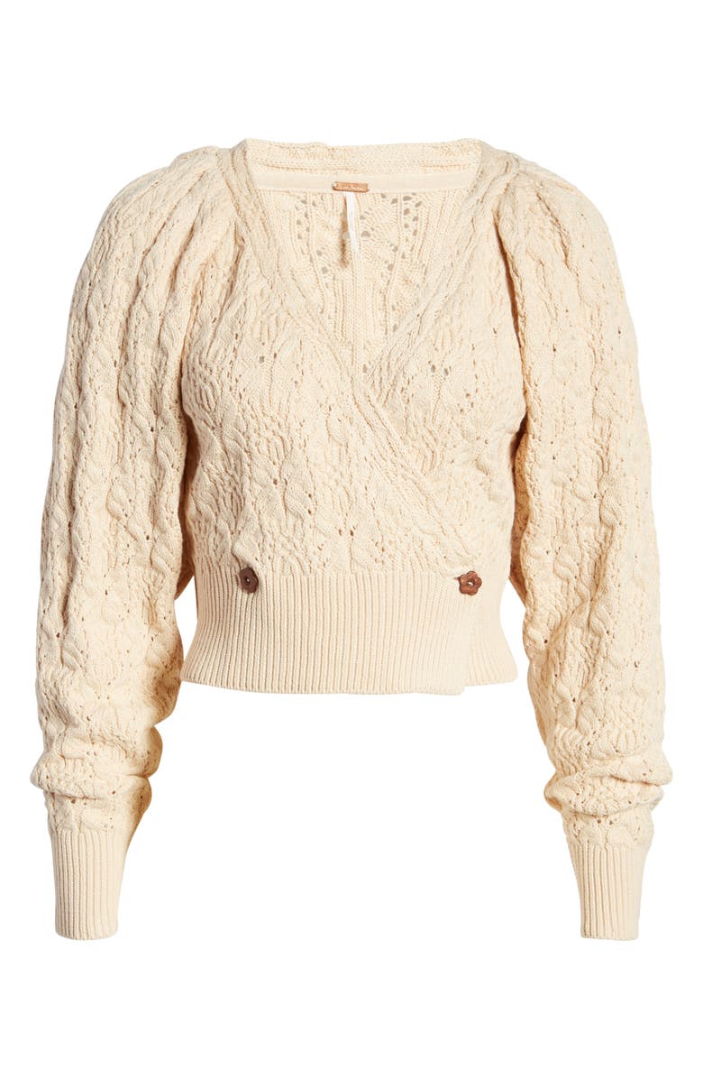 Free People Olive You Cable Wrap Cardigan, Alternate, color, 