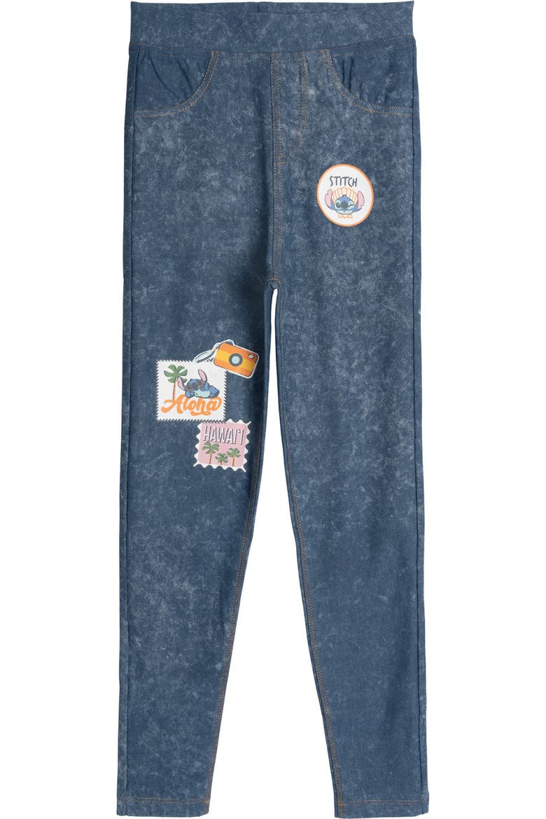 Lilo & Stitch 2-Piece T-Shirt and Denim Leggings Set, Alternate, color, White Denim Stitch