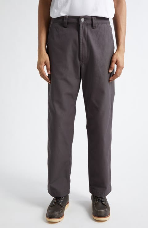 Straight Leg Cotton Twill Pants