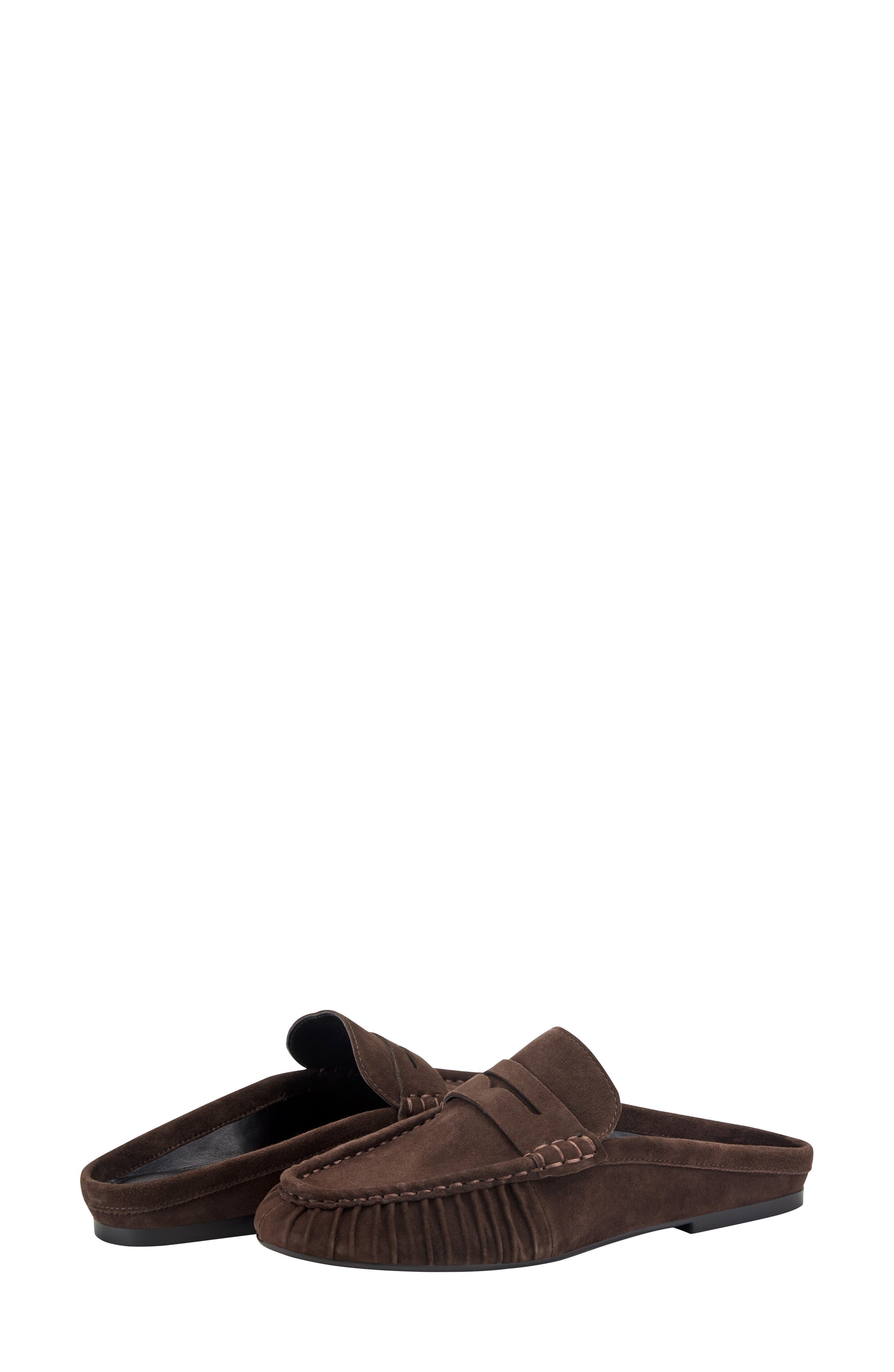 Marc Fisher LTD Jaynie Almond Toe Loafer Mule, Alternate, color, Dark Brown
