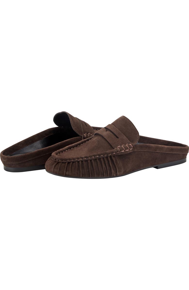 Marc Fisher LTD Jaynie Almond Toe Loafer Mule, Alternate, color, Dark Brown